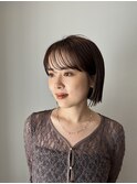 切りっぱなしボブ/顔周りレイヤー/シースルー/原宿神宮前
