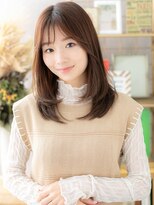 カバーヘア ブリス 戸田公園西口店(COVER HAIR bliss) 透け感カーキベージュミディアムレイヤーc5戸田公園20代30代40代