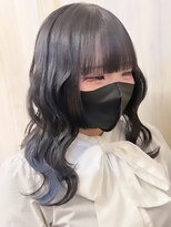 ヘアショップ ホップエム(HAIR SHOP HOP M)&nbsp;インナーカラー/青/姫カット