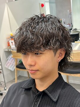 フィフスパーク(fifth PARK) マッシュウルフ×波巻きスパイラルパーマスタイル