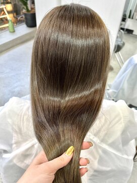 ヘアー アイス 御器所本店(HAIR ICI) ブリーチなし、ベージュ・ブラウンカラー髪質改善トリートメント