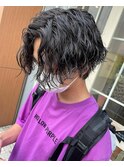 横浜★波打ちセンターパートメンズパーマ