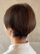 トップヘアーテラス(TOPHAIR TERRACE) 知立丸みショートボブチョコレートブラウン白髪ぼかし40代50代