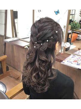 サロンド クラフト(salon de craft) 【パーティーヘアセット】編み込みハーフアップアレンジ