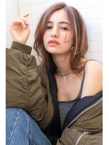 サングース(Sungoose)&nbsp;ミディアムヘアデザインカラー暗めカラーフェイスフレーミング