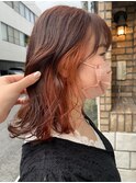 【roijir 表参道】インナーカラー×オレンジブラウン