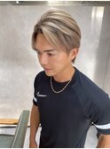 メンズシャドールーツ、バレイヤージュ、ハイライト、グレージュ