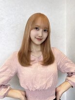 アースコアフュールボーテ 笛吹店(EARTH coiffure beaute)&nbsp;オレンジベージュ_ダブルカラー_ケアブリーチ_ワンホンヘア