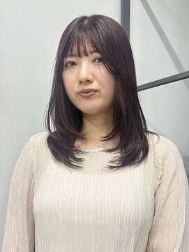 ヘアー アイス 御器所本店(HAIR ICI) 大人かわいいレイヤーカットミディアムパープルブラウン