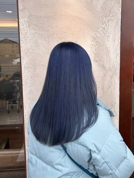 ノット 成田公津の杜(Knot) 【1ブリーチでつくる透明感ネイビー】stylistすずか