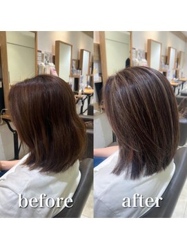 ステラバイケンジ 藤沢(STELLA by KENJE) 白髪ぼかし細めハイライト30代40代50代グレージュ