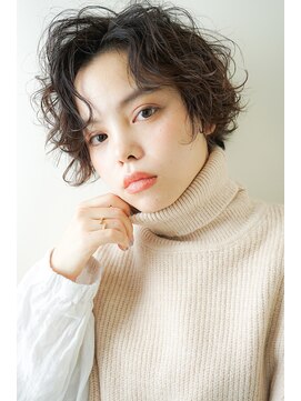 ネオリーブカフ 鶴ヶ峰店(Neolive caff) モテパーマ×無造作スタイリング×ハンサムショート