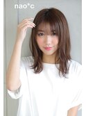 【奈良/富雄nao*c】ミルクティーベージュのふわセミロング