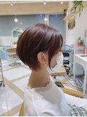 【津賀 涼】ショートグレージュカラーボブウルフココアベージュ