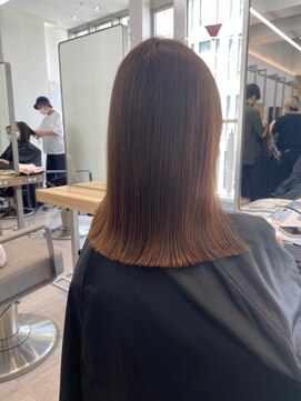 ノク(nok) キャラメルベージュ_マロンベージュAラインボブニュアンスカラー