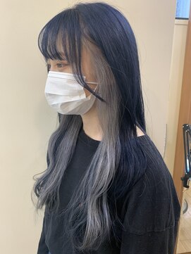 ビューティシモ 川越(Beautissimo) 【板倉花連】*.ネイビー×インナーシルバー.*