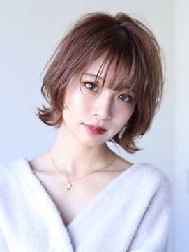 ソイクフ(SOY KUFU) 20代30代40代イメチェン似合わせカットフルバングレッドブラウン