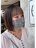 バンクカラー×切りっぱなしボブ