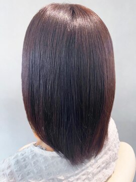 美容室フルール 20代30代40代髪質改善カラーショコラブラウン艶感ロブヘアー