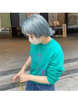 ラル(Lull)&nbsp;デザインショート×ペールブルー/アルカリ酸熱トリートメント