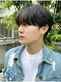 シースルーバングシースルーマッシュ韓国ヘアニュアンスパーマ