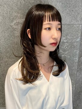 ピークアブー 原宿ハラカド(PEEK-A-BOO) 姫カットレイヤーオン眉ミディアムロングハッシュカット