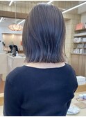 ブリーチなし切りっぱなしボブミディアムレイヤーボブベージュ