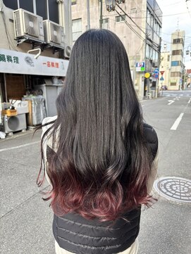 ヘアアートヒサ(HAIR ART hisa) 裾カラー ピンクレッド