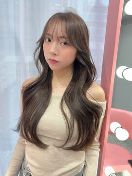 ボタン シブヤ(VOTAN SHIBUYA) 韓国ヘア/前髪/顔まわりカット/くびれヘア/オリーブグレージュ