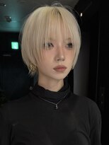 サンクマーケット 渋谷(cinq MARKET)&nbsp;ダブルカラーショートウルフカットショートボブレイヤー前髪あり