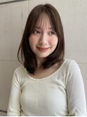 小顔に見せるヘア/オリーブグレー/ココアベージュ/レイヤー