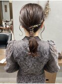 ミディアムヘアのローポニー♪～金箔を添えて～