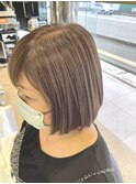 ミルクティー　グレージュ　白髪ぼかし　脱白髪染め　ハイライト