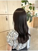 【韓国ロング】艶感ラベンダーブラウン　大人ガーリー