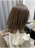 外ハネミディアムレイヤー×インナーカラー