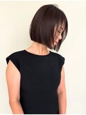 ハイライト白髪ぼかしダブルカラーインナーカラーショートボブ