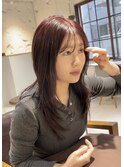 【中澤彩乃】ロングレイヤーウルフハッシュカット赤髪吉祥寺前髪