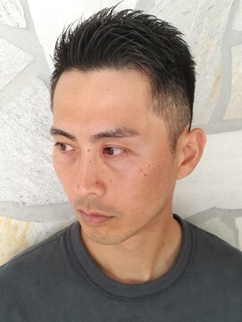 ヨシザワインク バンダイ(YOSHIZAWA Inc. BANDAI) 新発田/万代/メンズ専門/ショート/アップバングスタイル/爽やか