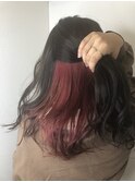 かわいいピンクのインナーカラー