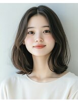 オンク 新宿(onk)&nbsp;黒髪/グレーベージュ/レイヤーロング/前髪パーマ[新宿駅]