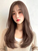 ロティー(loty)&nbsp;レイヤー 顔周りカット 前髪 ベージュ ブラウン 韓国 透明感