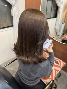 チャプター 問屋町(chapter) ブリーチなしケアカラーミルクティーブラウンレイヤーカット韓国