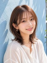 フレイムス ヘアアンドリラックス 大宮東口店(Frames)&nbsp;ミディアム髪型20代30代40代50代前髪あり前髪なし面長丸顔大宮