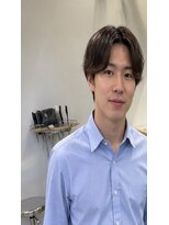 Men's LOOPA【メンズルーパ】三宮/元町/メンズパーマ/曲がる縮毛矯正/眉毛カット&nbsp;センターパート/短髪/ニュアンスパーマ/黒髪/神戸/三宮