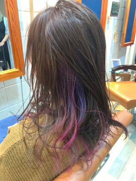 リラ ヘア サロン(rela hair salon) ピンキーベージュ×セクションバイオレット