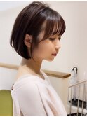 耳掛けショートボブ/切りっぱなし
