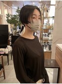 ぷつっとラインのショートヘア/20代30代/銀座/丸みショート