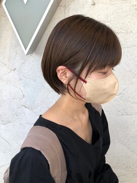 ダブル(W) 艶髪ショートボブ×まろやかブラウン