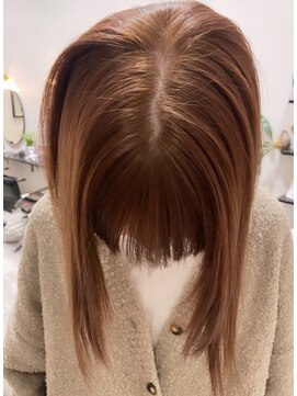 エスデザイン(es design) ボブスタイル×ブリーチなしダブルカラー柔らかベージュ