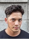 緩めスペインカールラルフカールスパイラルパーマフェード30代